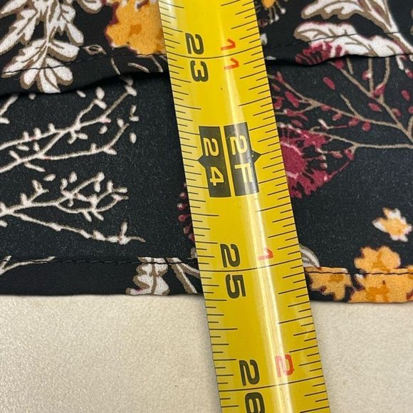 By Design - black floral ruffle neck blouse - Picture 6 of 8